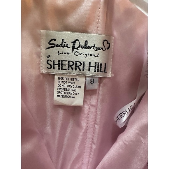 Sherri Hill by Sadie Robertson Strapless high-low Pink Formal Dress w/crystals. - Picture 7 of 7